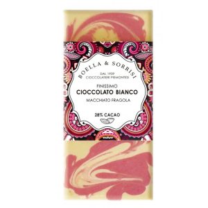 Tablete Chocolate Branco com Morangos 80 g - B&S